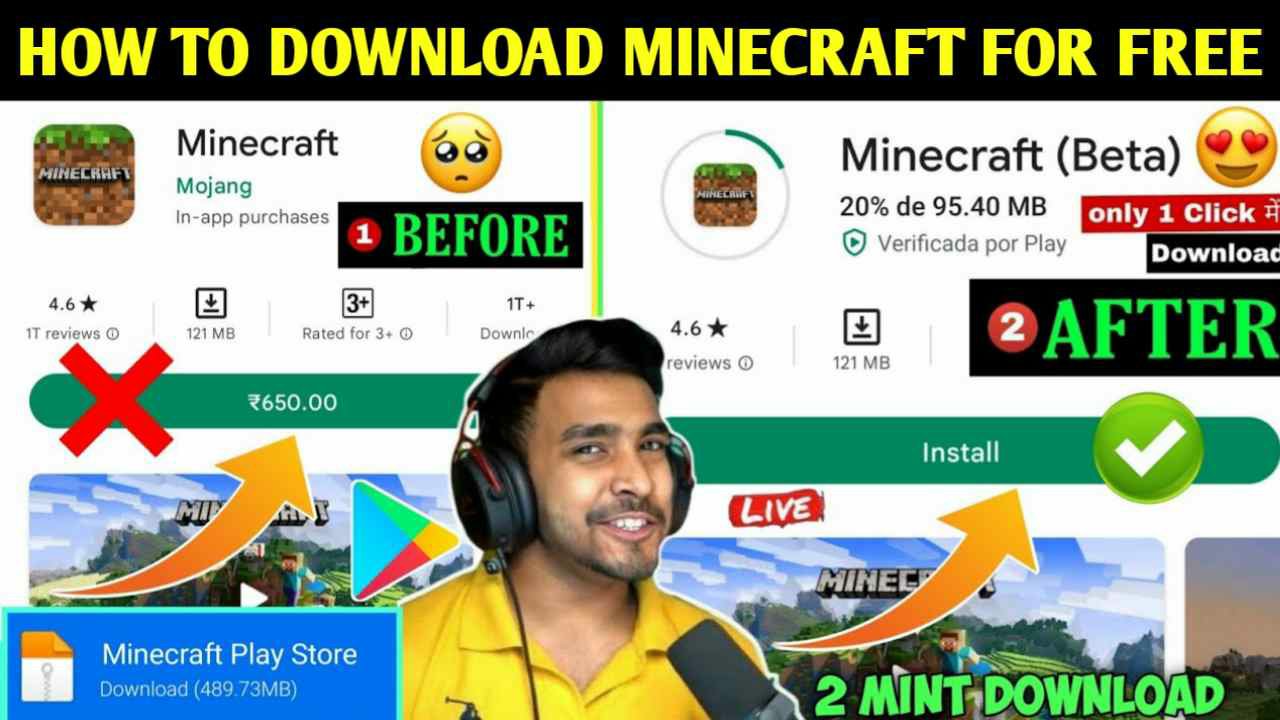 How To Install Minecraft For Free In Mobile  Play Store Se Minecraft Free  Me Kaise Install Kare 